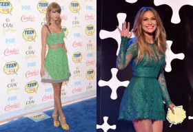 Taylor Swift đọ sắc xanh quyến rũ cùng Jennifer Lopez