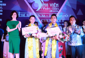 Á hậu Trà Giang sang trọng trong đêm chung kết Nét đẹp sinh viên Nhân văn