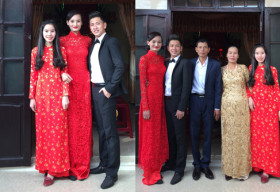Toàn cảnh đám hỏi “lạ” của Lê Thúy và chồng điển trai