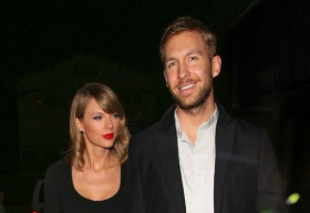 Taylor Swift diện váy ngắn quyến rũ, e ấp nắm tay Calvin Harris