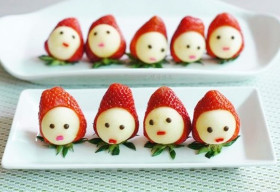 Món tráng miệng cực yêu với dâu tây và táo