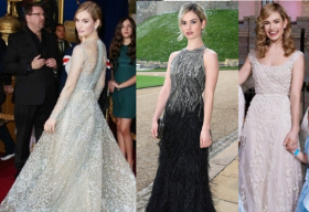 Váy hàng hiệu kiều diễm của ‘Lọ Lem’ Lily James