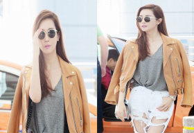 Lee Da Hae bụi bặm diện jeans rách te tua
