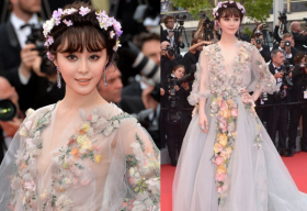 Phạm Băng Băng đẹp ngỡ ngàng với váy hoa Marchesa tại Cannes 2015