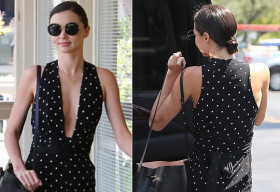 Miranda Kerr gợi cảm với jumpsuit xẻ sâu ngực