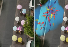 Con đường mưa sắc màu tại Hàn Quốc