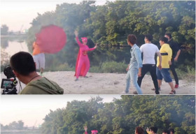 La Thành gặp tai nạn phim trường vì… “siêu nhân lợn” Thu Trang