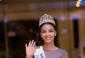 Hoa hậu Pháp 2014 Flora Coquerel rạng rỡ tham dự họp báo Hoa hậu Việt Nam