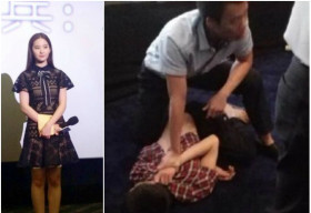 Lưu Diệc Phi bị fan cuồng xô ngã nhào xuống đất