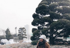 Vương Thu Phương tươi tắn trong cái lạnh mùa đông xứ Hàn