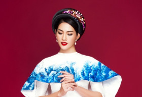 Anh Thư duyên dáng diện áo dài lấy cảm hứng từ đại dương