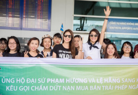 Phạm Hương và Lệ Hằng lên đường sang Kenya kêu gọi bảo vệ loài voi