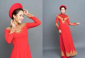 Bí quyết mặc áo dài đỏ trong ngày cưới đẹp như hoa hậu Phan Thu Quyên