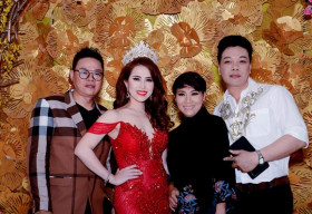 Vỹ Khang, Hương Giang sánh đôi đến chúc mừng tân Hoa hậu Hoàng Ny
