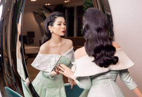 Lệ Quyên hoá thân thành quý cô đẹp kiêu sa trong trang phục hở vai