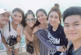 Có bầu, Lê Phương dành hết thời gian du lịch cùng gia đình, bạn bè