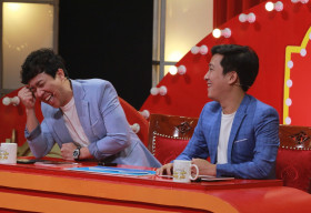 Trấn Thành, Trường Giang “cười điên đảo” khi Ngô Kiến Huy hôn “Thánh sún” Ngân Thảo