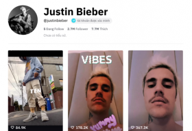 Tài khoản TikTok của Justin Bieber cán mốc 2,3 triệu followers sau chưa đầy 10 ngày