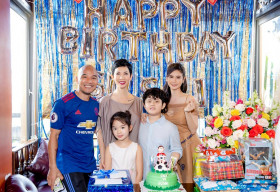 Vợ chồng Xuân Lan đưa bé Thỏ đến mừng sinh nhật con trai Trương Quỳnh Anh
