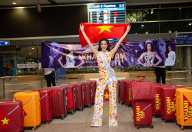 Hoa hậu Khánh Vân mang 15 Vali hành lý đến Mỹ tham gia Miss Universe
