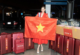 Đỗ Hà mang gần 200kg hành lý, bay gần 30 tiếng đến với Miss World 2021