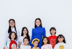 Hoa hậu Khánh Vân đón ngày 20/11 cùng các học trò nhí