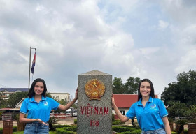 Hoa hậu Ngọc Châu và á hậu Thủy Tiên tri ân các chiến sĩ biên phòng