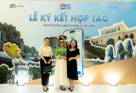 Cao Mỹ Kim cùng CEO Lê Phạm tham dự sự kiện kết nối MobiFone và VNeTrip