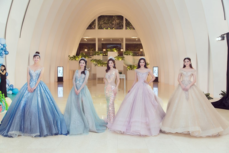 sinh nhat con gai Kim DUng 7 Mỹ Linh, Tiểu Vy, Thuỳ Linh hoá thân thành những nàng công chúa Disney