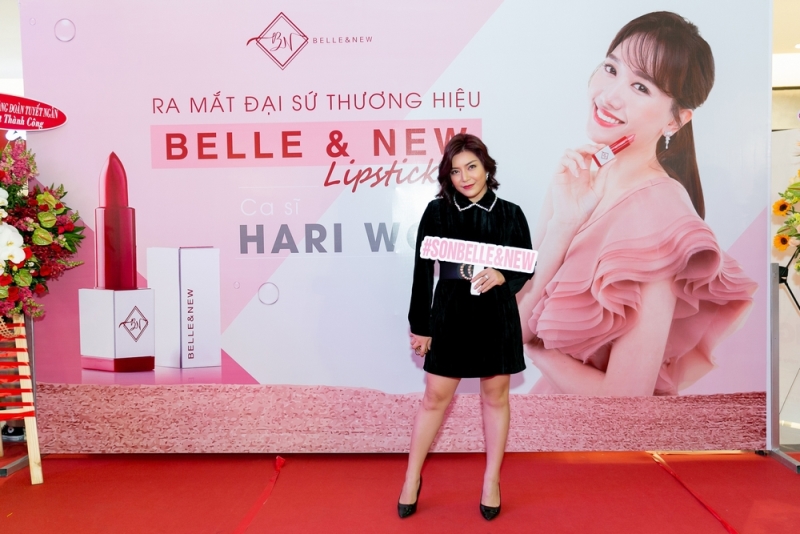 son Belle New 3 Hari Won rạng rỡ tham dự sự kiện ra mắt đại sứ thương hiệu son Belle & New