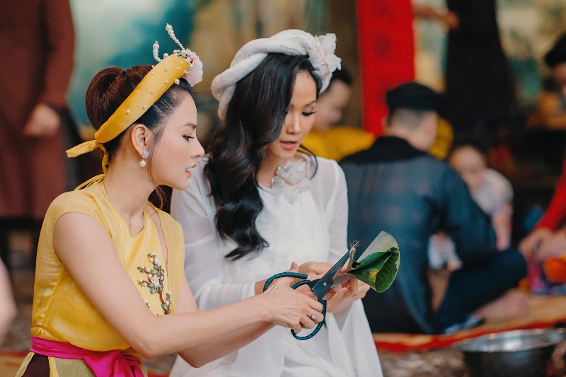 vu thu phuong 16 Vũ Thu Phương tổ chức tiệc du xuân, dàn mỹ nhân Việt xúng xính váy áo trẩy hội