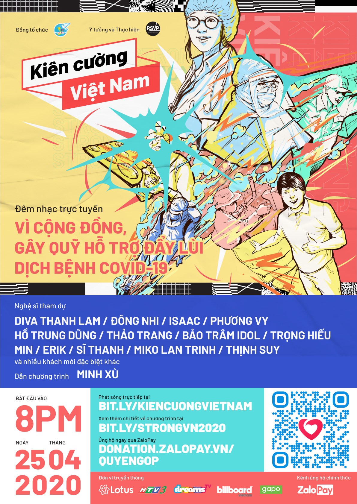 Poster RSVP Event Kien Cuong Viet Nam Nghệ sĩ Việt kêu gọi cộng đồng đừng vội ăn mừng, để chắc thắng đại dịch Covid 19