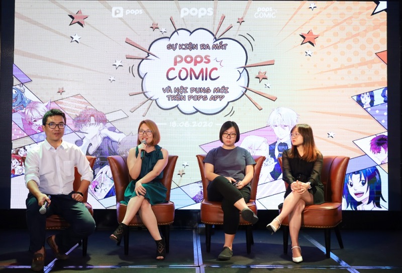 Hình 2 Các thành viên của POPS Comic Studio có nhiều chia sẻ thú vị tại sự kiện. POPS Comic mang bộ webtoon ăn khách hàng đầu thế giới về Việt Nam