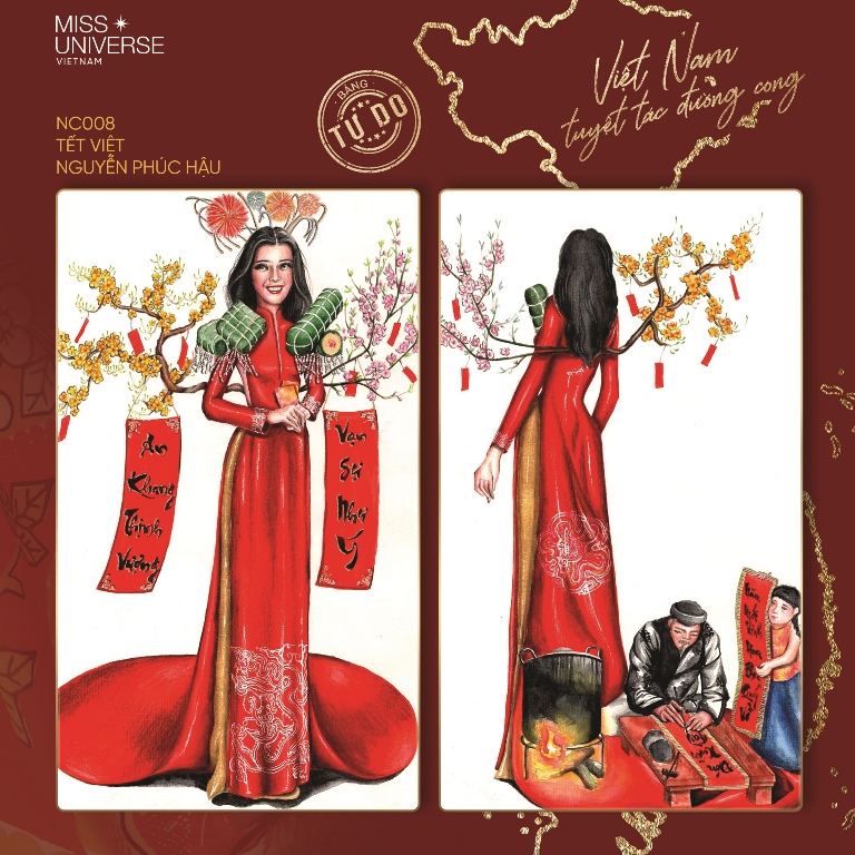 NC008 Văn hóa bắt cá, Tết Việt, Hồ Gươm trở thành cảm hứng cho trang phục dân tộc tại Miss Universe 2020