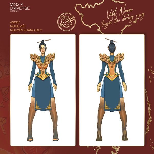 AS007 Tác giả Bánh mì và cà phê phin sữa đá trở lại với cuộc thi thiết kế trang phục dân tộc Miss Universe 2020