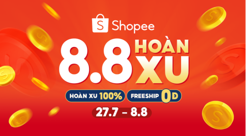 Shopee Shopee Xu Shopee Hoàn Xu 100 2 Shopee khởi động chương trình ưu đãi tháng 8 cực khủng: Hoàn xu 100%, miễn phí vận chuyển toàn quốc