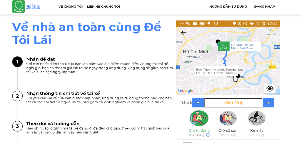 de toi lai Để Tôi Lái   Ứng dụng thuần Việt cung cấp tài xế lái xe đầu tiên tại Việt Nam