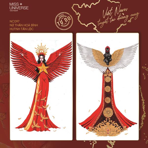 NC 05 Nu Than Hoa Binh Công bố Top 16 Bảng Tự Do cuộc thi thiết kế trang phục dân tộc tại Miss Universe 2020