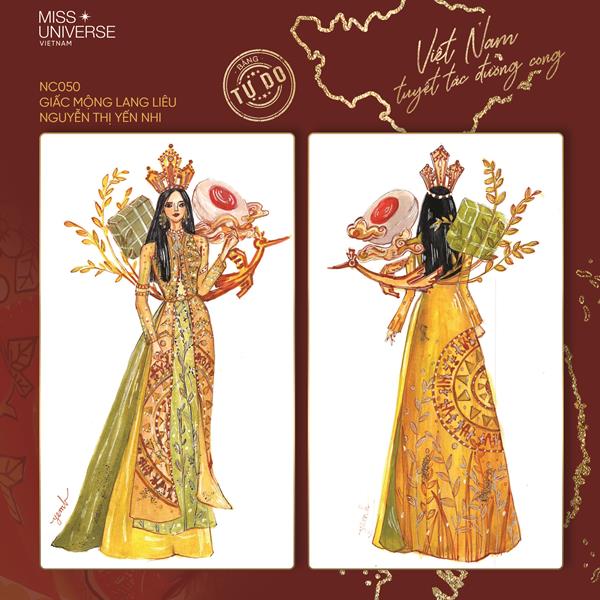 NC 15 Giac Mong Lang Lieu Công bố Top 16 Bảng Tự Do cuộc thi thiết kế trang phục dân tộc tại Miss Universe 2020