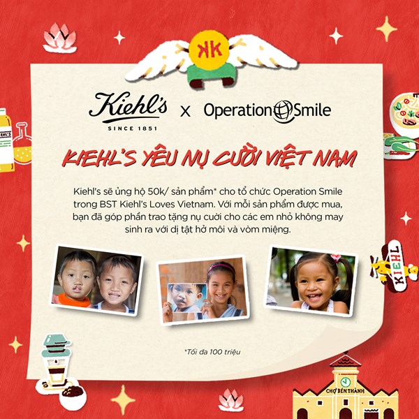 Kiehls x OPeration smile FB Post Kiehl’s Loves Vietnam chung tay mang lại nụ cười cho trẻ em kém may mắn tại Việt Nam