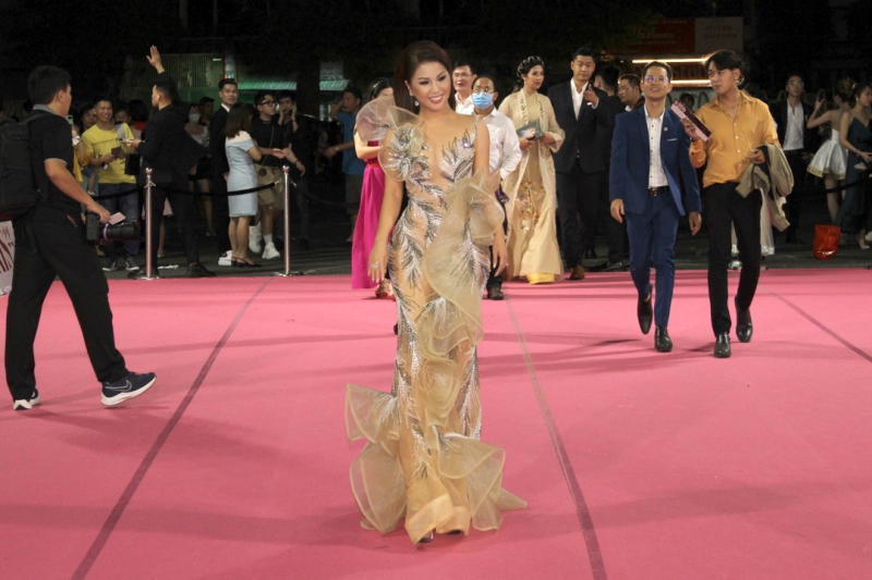 minh tuyet 1 Minh Tuyết lộng lẫy xuất hiện trên thảm đỏ Hoa hậu Việt Nam 2020