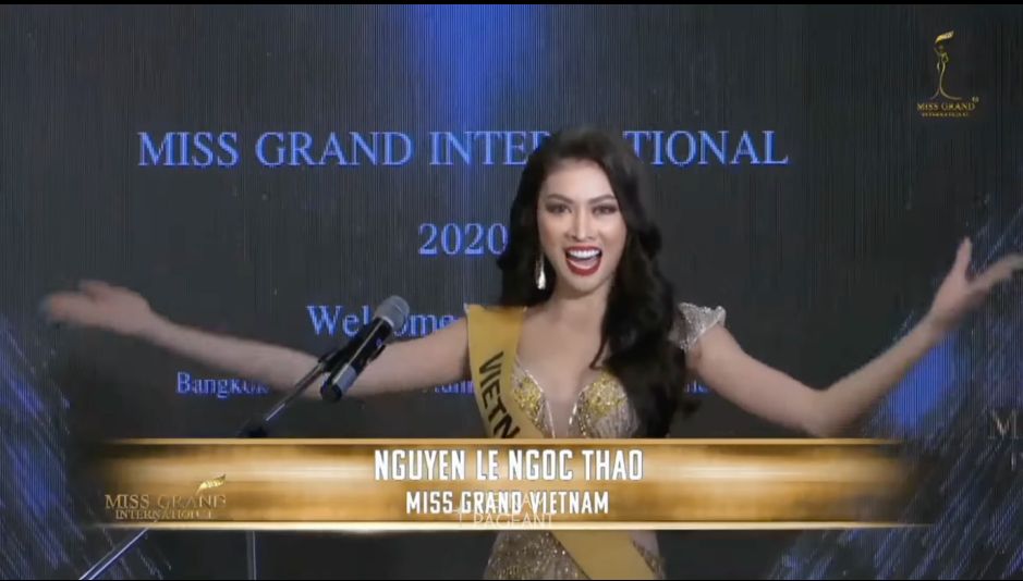 A HAU NGOC THAO HOP BAO MGI 2020 Á hậu Ngọc Thảo diện đầm dạ hội nổi bật, hô vang Việt Nam tại Miss Grand International 