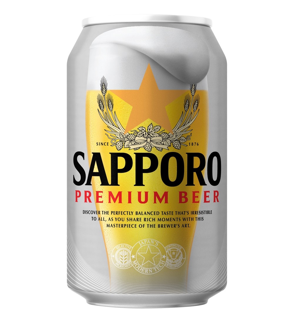 Bia Sapporo lon 330ml mặt sau Sapporo Việt Nam tung ra sản phẩm Sapporo Premium Beer đổi mới đột phá