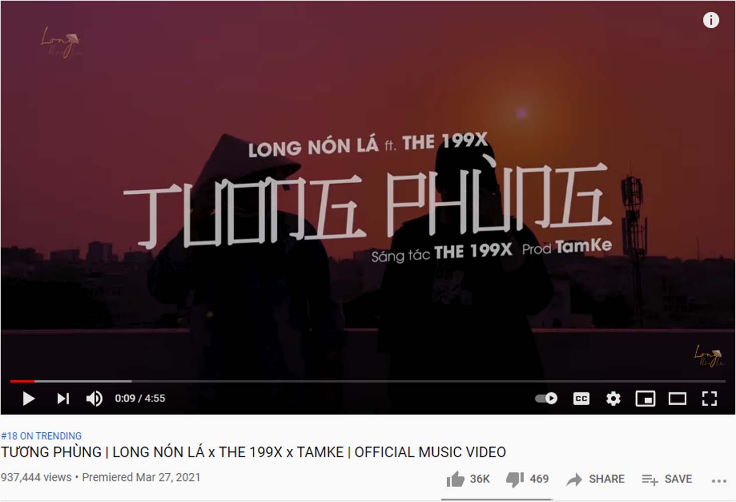 TUONG PHUNG LOT TOP TRENDING The 199X cùng ca khúc Tương Phùng tiến thẳng lên top trending Youtube