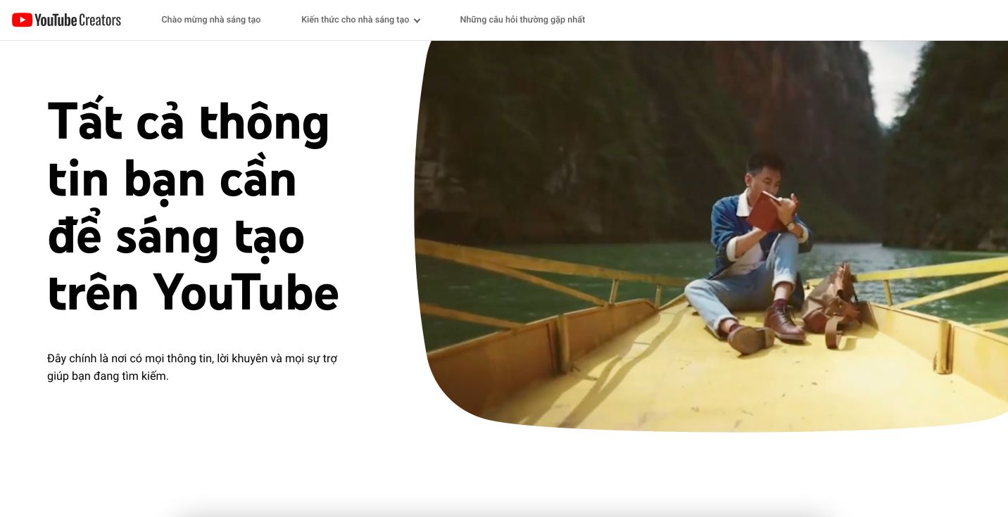 Hình ảnh trang web YouTube cho Nhà sáng tạo 1 YouTube ra mắt trang web thông tin tiếng Việt hỗ trợ nhà sáng tạo nội dung YouTube