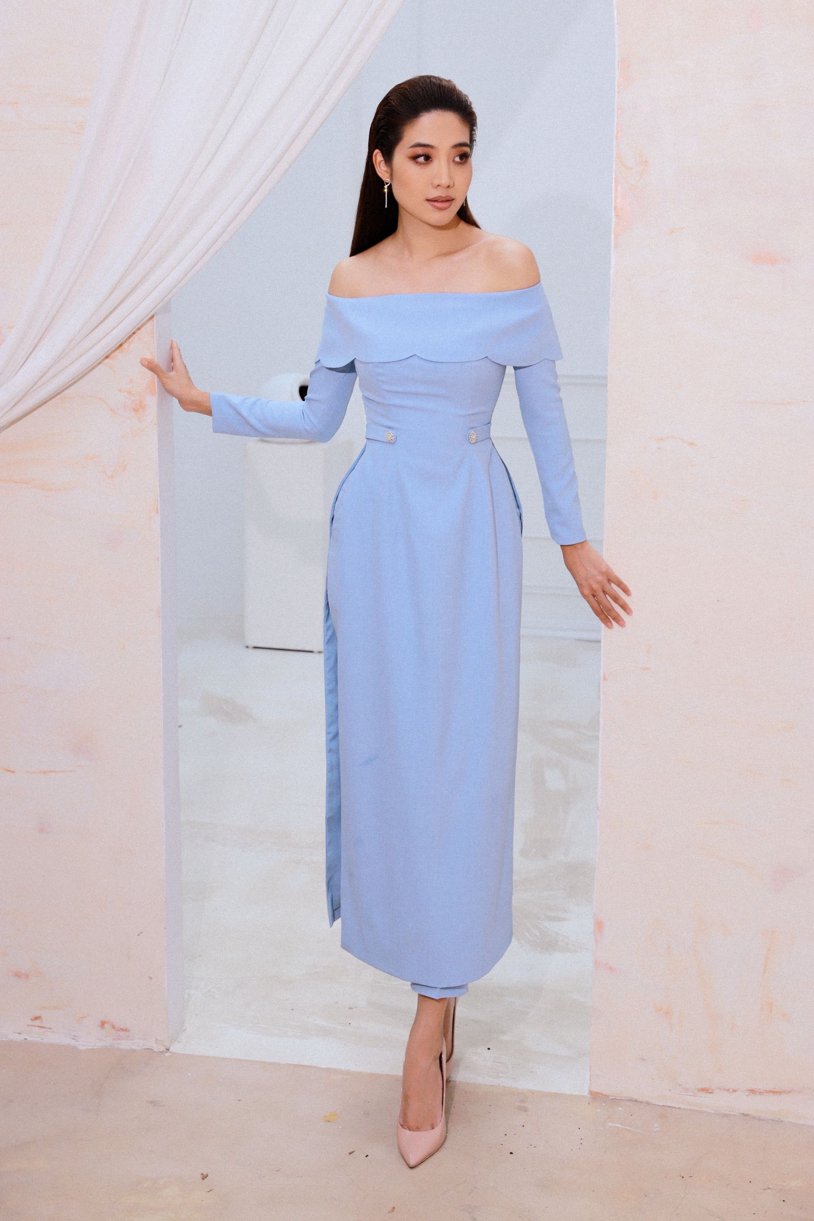 ninh hoang ngan 2 Hoa hậu Ninh Hoàng Ngân gợi ý các mẫu áo dài cách tân đẹp tinh tế cho mùa Tết 2022