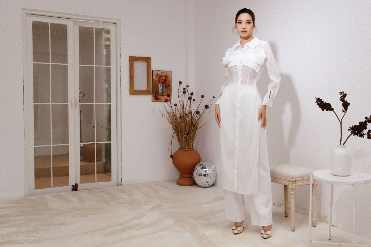 ninh hoang ngan 5 Hoa hậu Ninh Hoàng Ngân gợi ý các mẫu áo dài cách tân đẹp tinh tế cho mùa Tết 2022