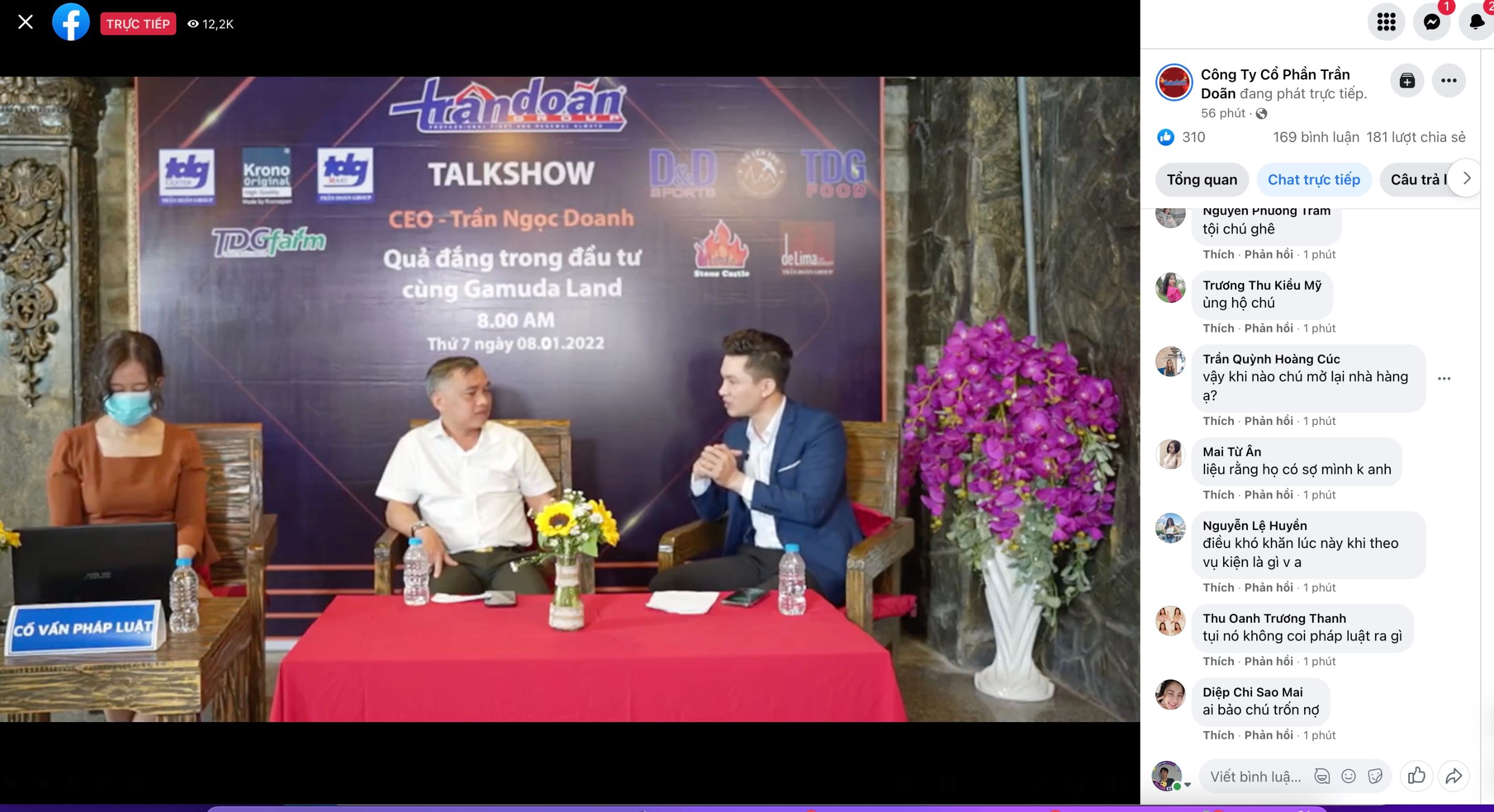 CEO Trần Ngọc Doanh.1 CEO Trần Ngọc Doanh tiếp tục livestream chia sẻ bức xúc với Gamuda Tân Phú