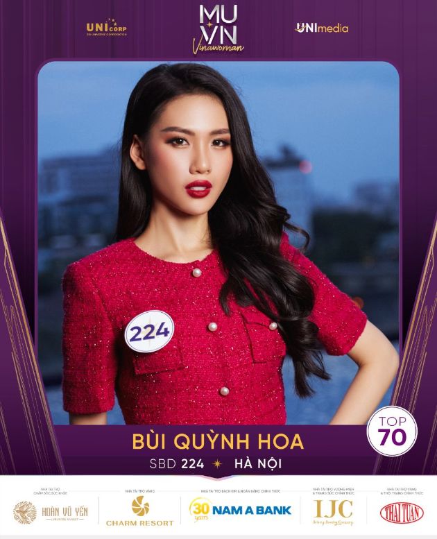 Bui Quynh Hoa Hé lộ 10 thí sinh đầu tiên vào Top 70 Hoa hậu Hoàn vũ Việt Nam 2022