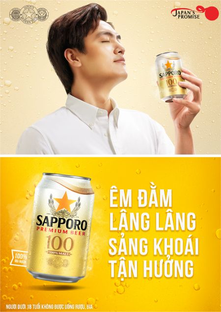 SAPPORO PREMIUM BEER 100 KV Bia Sapporo Premium 100 chính thức ra mắt với hương vị mới lạ, độc đáo